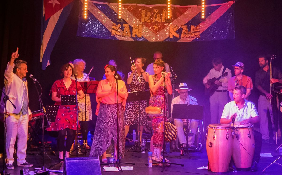 ArtsatOFS's tweet photo. Come and have a boogie this Saturday - Cuban style! @rankankanoxford Oxford’s 20-piece Cubanista big band bring you an evening of syncopated rhythms and live dance music. 💃

Doors open 7:30pm 
DJ and dance class from 8pm 
Band from 9pm 

To book https://t.co/1j8v2kcP22 https://t.co/7C9lISrdok