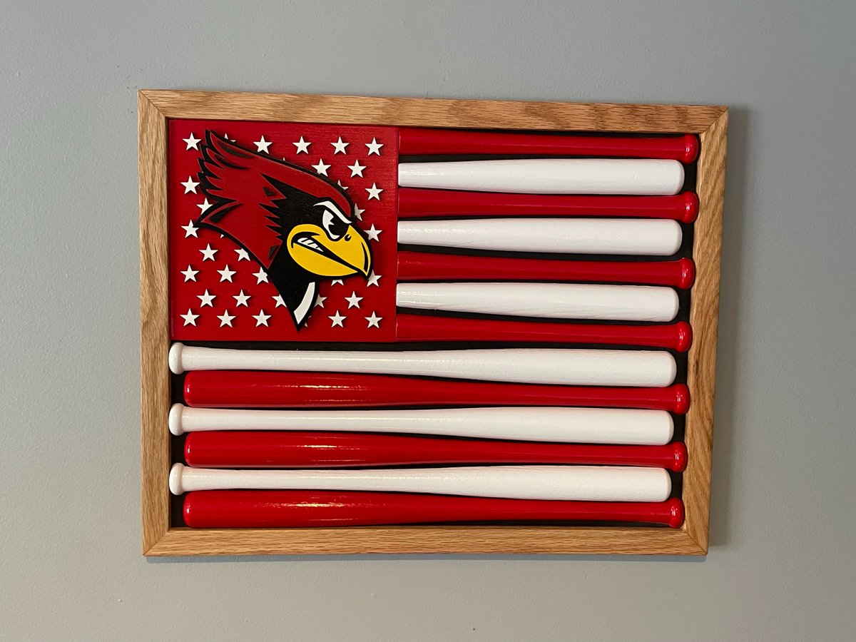 BJDBatFlags's tweet photo. One of our favorite designs to date is the @ISURedbirds Bat Flag! The Redbird looks sharp and we were happy to present these flags today at Redbird Arena. 

#BJDBatFlags #BatFlags #StarsandStripes #AmericanFlag #Redbirds #BacktheBirds https://t.co/MlqgzRRLsf