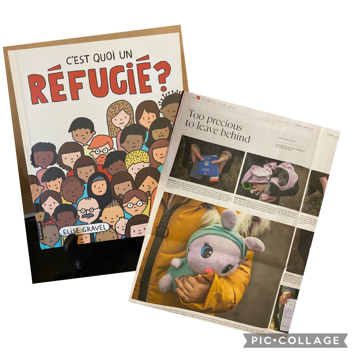 Mentor texts @EliseGravel coupled with  recent news coverage by <a href="/globeandmail/">The Globe and Mail</a> <a href="/pwaldieGLOBE/">Paul Waldie</a> Anna Liminowicz allowed us to start the conversation about #refugees #whatwouldyoubring @JRHenPS_LDSB