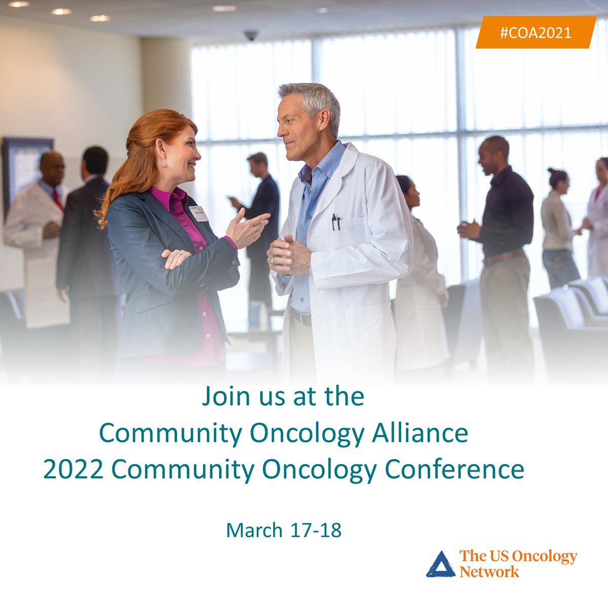 TheUSONetwork's tweet photo. We're less than one week away from #COA2022.  Tune in for sessions featuring  renowned experts from across the industry --including a line up of presenters from The US Oncology Network. See the full agenda here: https://t.co/mGPWEvIkBu. https://t.co/8tiKrZbkkQ