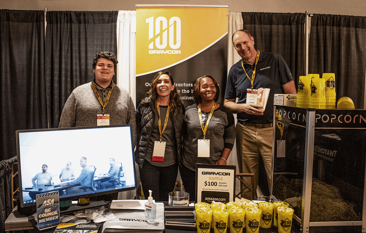 Graycor_Inc's tweet photo. It was great to see everyone in person at the ASA Chicago Construction Expo yesterday! Our team enjoyed making new connections and visiting with our current partners. #ASACEXPO22 #ASAChicagoBuildsBusiness #WantedAHardJob #BuildingSomethingMore https://t.co/wyAD8Yw7Ie