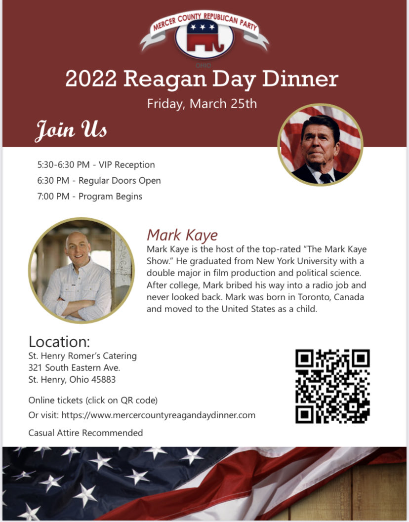 GregHoman's tweet photo. Looking forward to hosting ⁦Mark Kaye in St Henry Ohio. ⁦@markkayeshow⁩ https://t.co/jQrYnYYy14