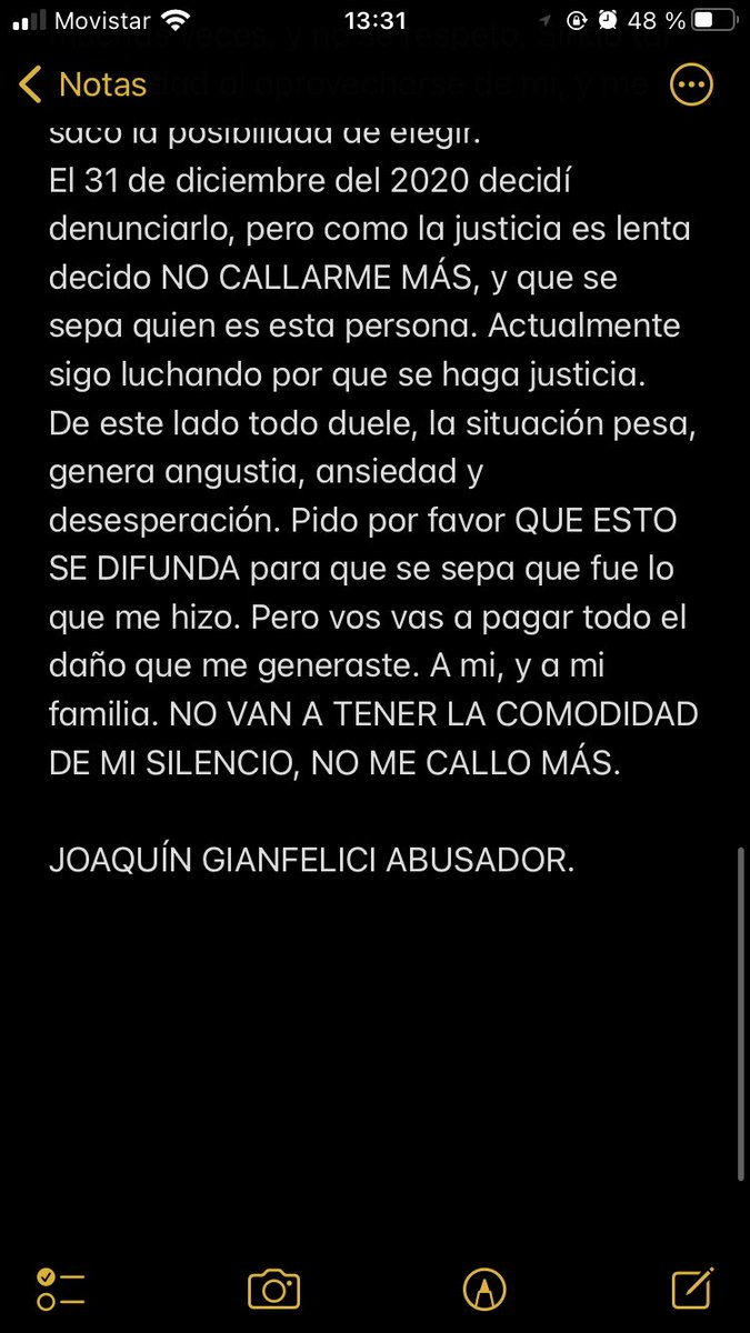 JOAQUÍN GIANFELICI ABUSADOR. Por favor difundir. No me callan nunca mas.