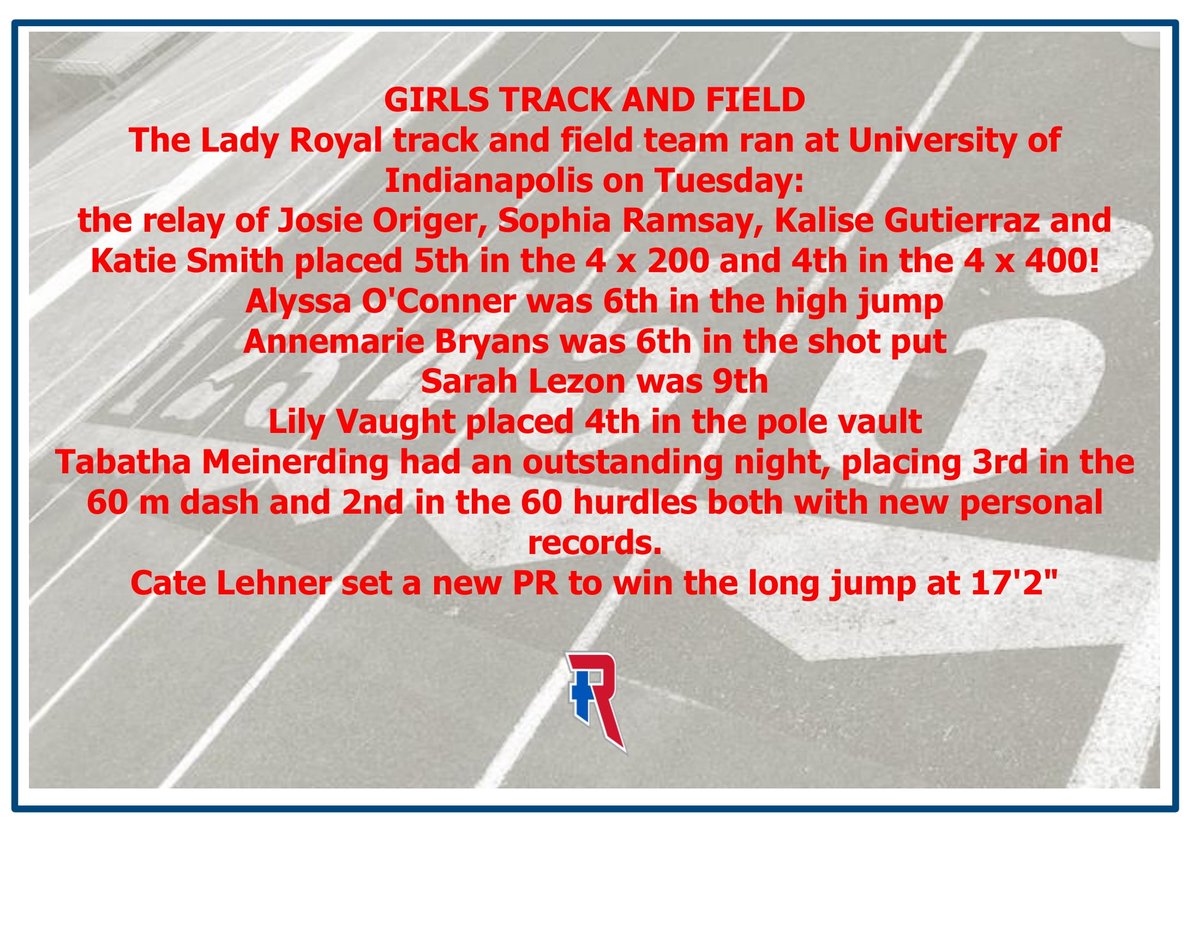 RHS_Athletics's tweet photo. https://t.co/HcuHi6gRI6