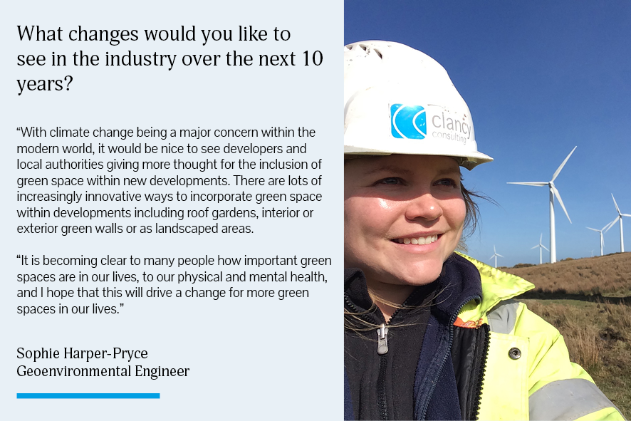 ClancyConsult's tweet photo. Proudly celebrating Women in Construction week!
 
This week we’re shining the spotlight on the fantastic female engineers at #TeamClancy. We asked Sophie what changes she’d like to see in the industry over the next 10 years 👇

#wicweek2002 #wicweek #womeninconstruction https://t.co/r7BvvQUu9s