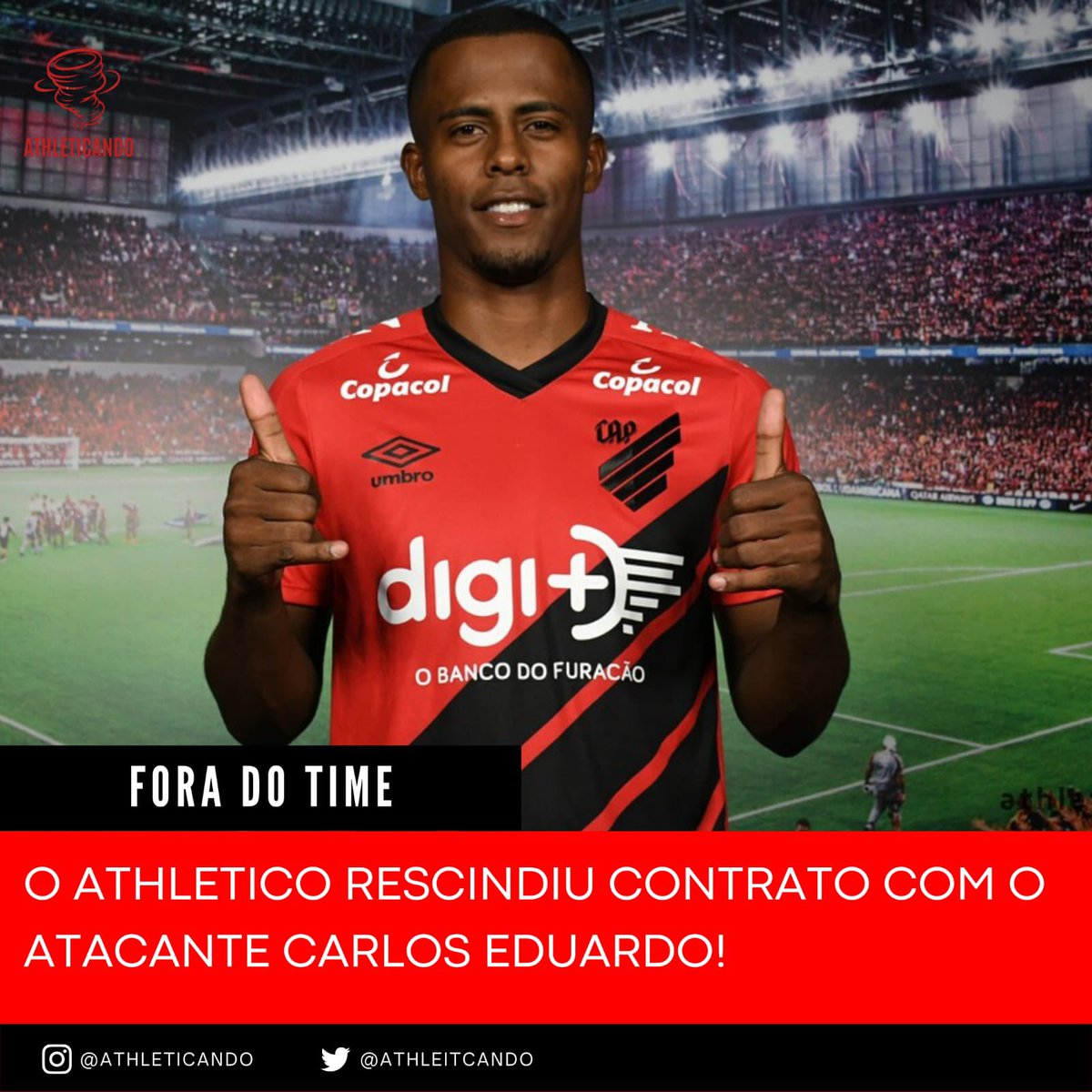 athleitcando's tweet photo. Athletico rescindiu contrato com o atacante Carlos Eduardo! O jogador volta para o Palmeiras! https://t.co/PUDzB2gos3