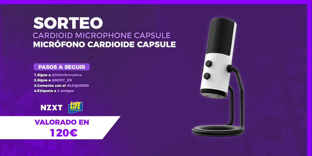 lifeinformatica's tweet photo. 🎙#SorteoMaraton - Stage 55
¿Quieres ganar el micrófono NZXT Capsule?
1️⃣Sigue a @lifeinformatica
2️⃣Sigue a @NZXT_ES
3️⃣Comenta el #LoQuiero junto a una rima con la marca NZXT
4️⃣Etiqueta a 3 amigos
➕EXTRA:
🔃Retwittea!
🏆21/03/22
#sorteo #concurso #LIFE https://t.co/BTUC6hVzsZ