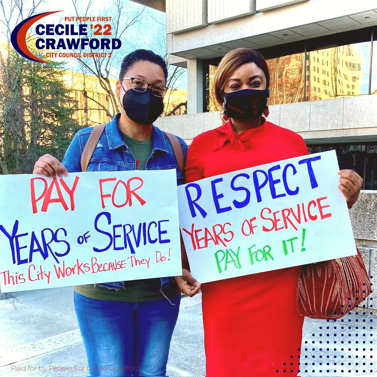 CCforNC's tweet photo. Cecile &amp; @Franca4Council joined the Greensboro City Workers Union at a rally outside City Council meeting demanding fair pay. Workers are fighting for their years of service to be recognized to bring them up to the salaries they deserve.
#Solidarity #UnionStrong #CCforNC #NCPol https://t.co/rzINHIfJ7w