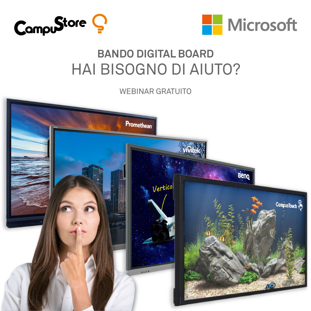 💡💡Bando PON Digital Board - Il webinar che risponde alle tue domande -  🟠 giovedì 10 marzo ore 16.30 🟠

👉ISCRIVITI: go.campustore.it/10032022-webin…

#monitorinterattivi #digitalboard #office365