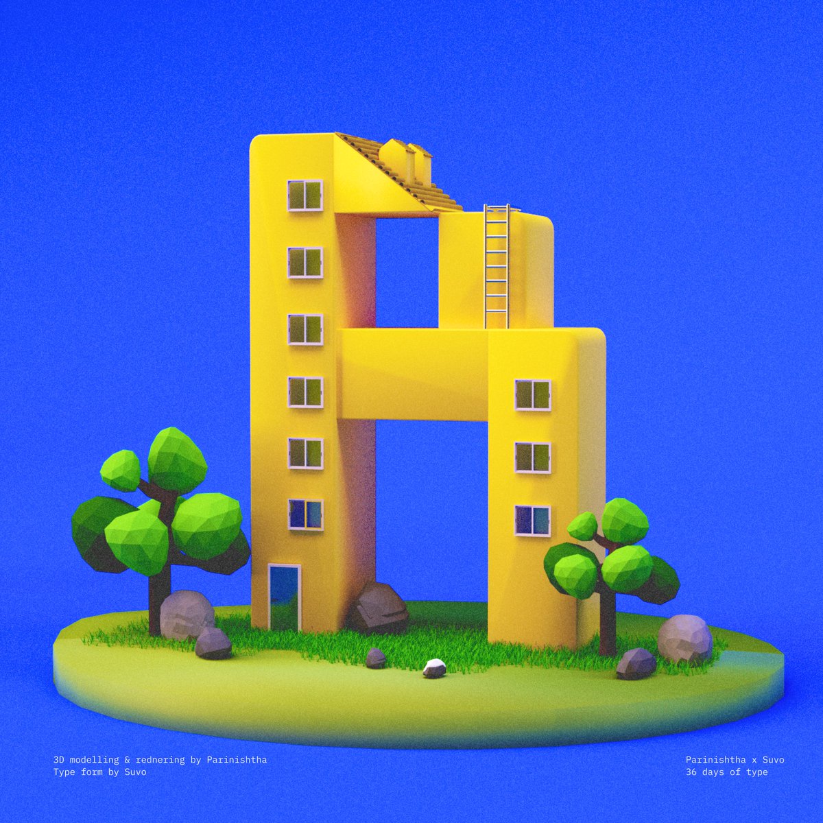 ParinishthaY's tweet photo. Kicking off @36daysoftype, inspired by the structure and building blocks of Comfort town in Ukraine, that looks like a real life Lego town. Referencing the Ukrainian flag colours to show support 🇺🇦 🇺🇦

Type design by @suvojyotiroy 
3D modelling by @ParinishthaY https://t.co/1zqpiQoIeL