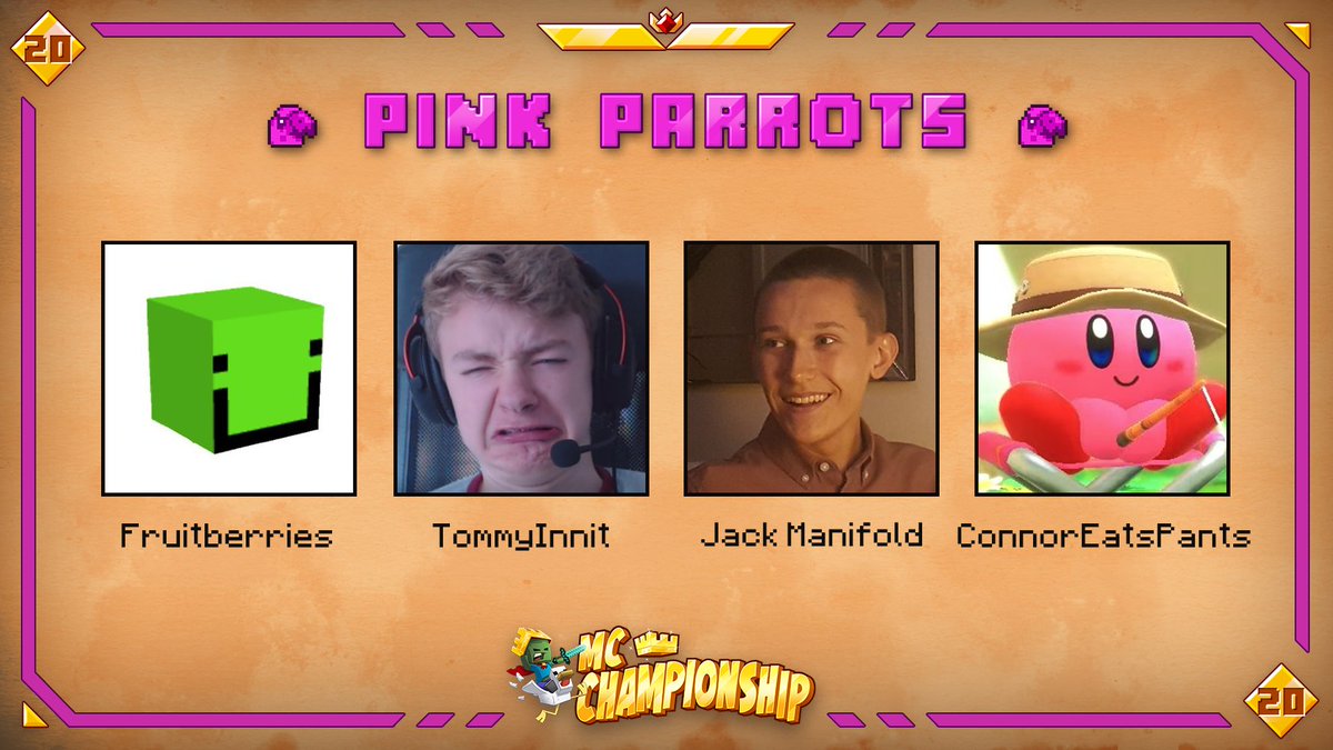 MC Championship on X: 👑 Announcing team Pink Parrots