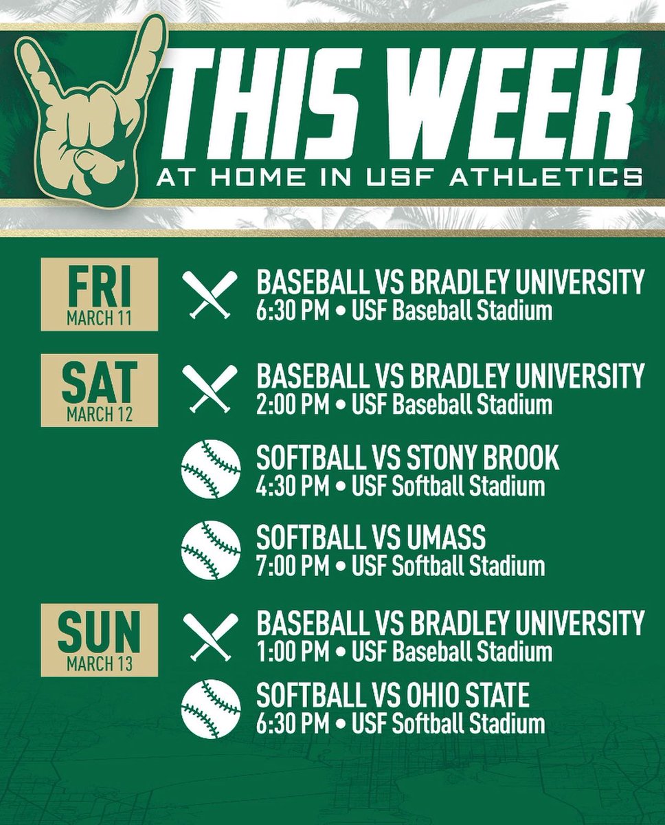 USFVarsityClub's tweet photo. Never a dull moment at home for USF Athletics! We hope to see our amazing Bulls Varsity Club members representing!

#HornsUp🤘 #CarryTheBoat https://t.co/m38s6AYFuj