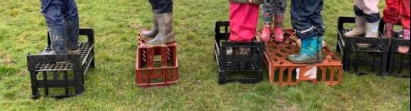 HenleyPrimary's tweet photo. Great team building work on Welly Wednesday last week, as year 2 and 1 had to get their whole house team across the lava via the crates without anyone falling into the 🐉dragons lair!!! We didn’t loose any of them !!🤣🤣 https://t.co/cNNYKdNQLq