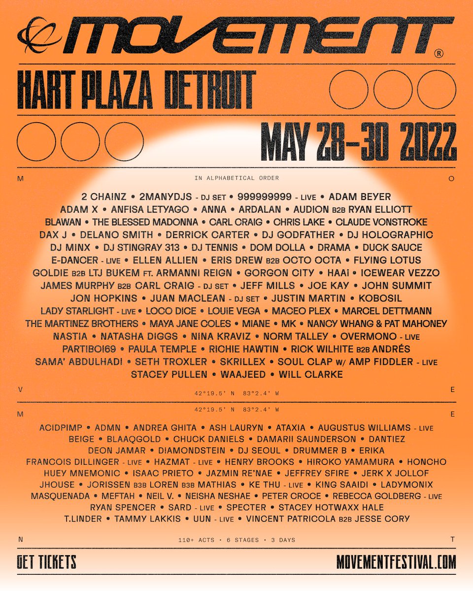 Movement Music Festival 2023 lineup