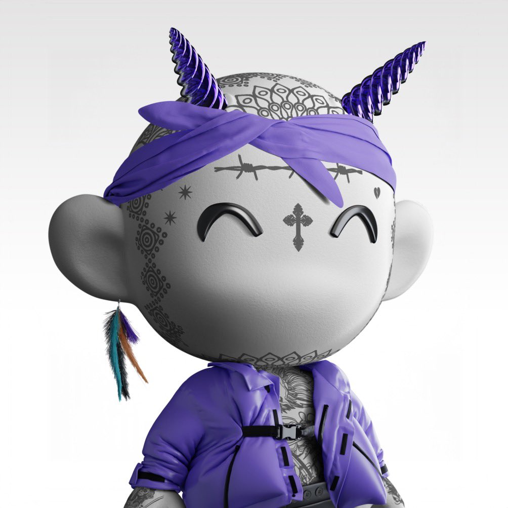 drippieverse's tweet photo. Mint date has arrived! 

This custom Drippie goes to our founder and artist @digitalflowercg 😈💜

Our goal is to create a wholesome community and give back education gathered through the years in movie and entertainment industry ✨ https://t.co/hEehAGEFz0