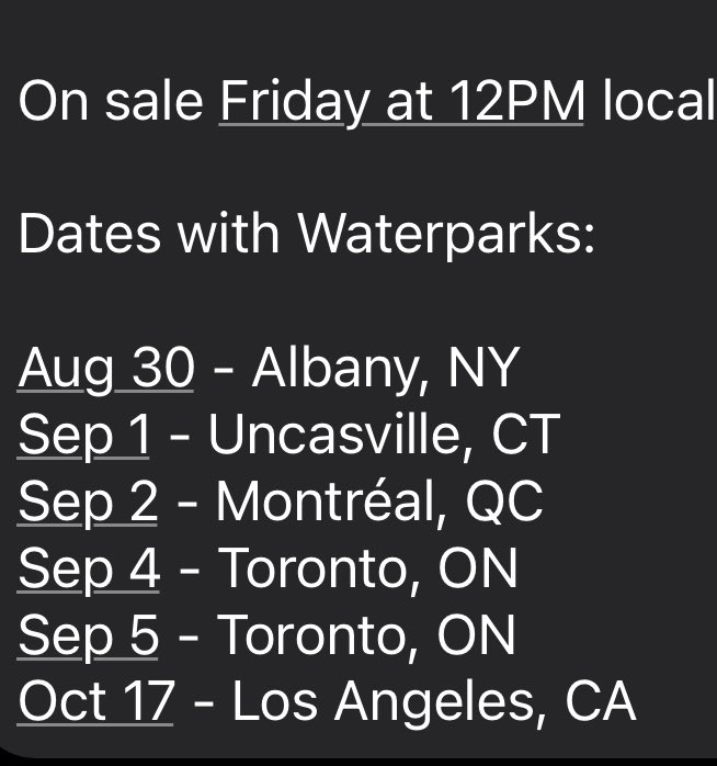 WE’RE OPENING FOR MY CHEMICAL ROMANCE - IF YOU NEED ME ILL BE YELLING FOR THE REST OF MY LIFE 
 
TICKETS FRIDAY: waterparksband.com