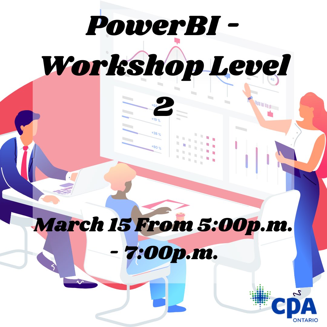 SenecaSLAFS's tweet photo. Join hosts CPA Ontario &amp; Microsoft learning partner Dimensional Strategies Inc. on March 15th on 5:00p.m. for an introductory course on Power BI tool! All attendees will earn a LinkedIn Badge for the Power BI - Advanced workshop. 
Register today:
https://t.co/5qvnWbznjz https://t.co/mTbVytuyNt