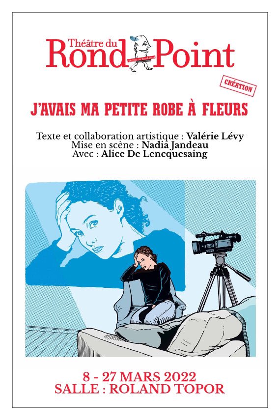 LtDelmas's tweet photo. Il faut courir au @RondPointParis pour découvrir la belle première pièce écrite par Valérie Lévy, « J’avais ma petite robe à fleurs », dans une mise en scène et en abyme vidéo très inspirée de @NadiaJandeau avec l’impressionnante Alice de Lencquesaing et Valentin Morel en filmeur https://t.co/g8FYqYtL8u