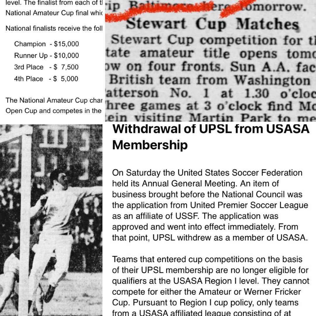 UPSL’s departure from USASA was disappointing for all of us who truly enjoyed the competition with these teams. This withdrawal means UPSL teams will no longer be eligible for the historical state and national amateur cups, which have existed since 1914 and 1923 respectively
1/2