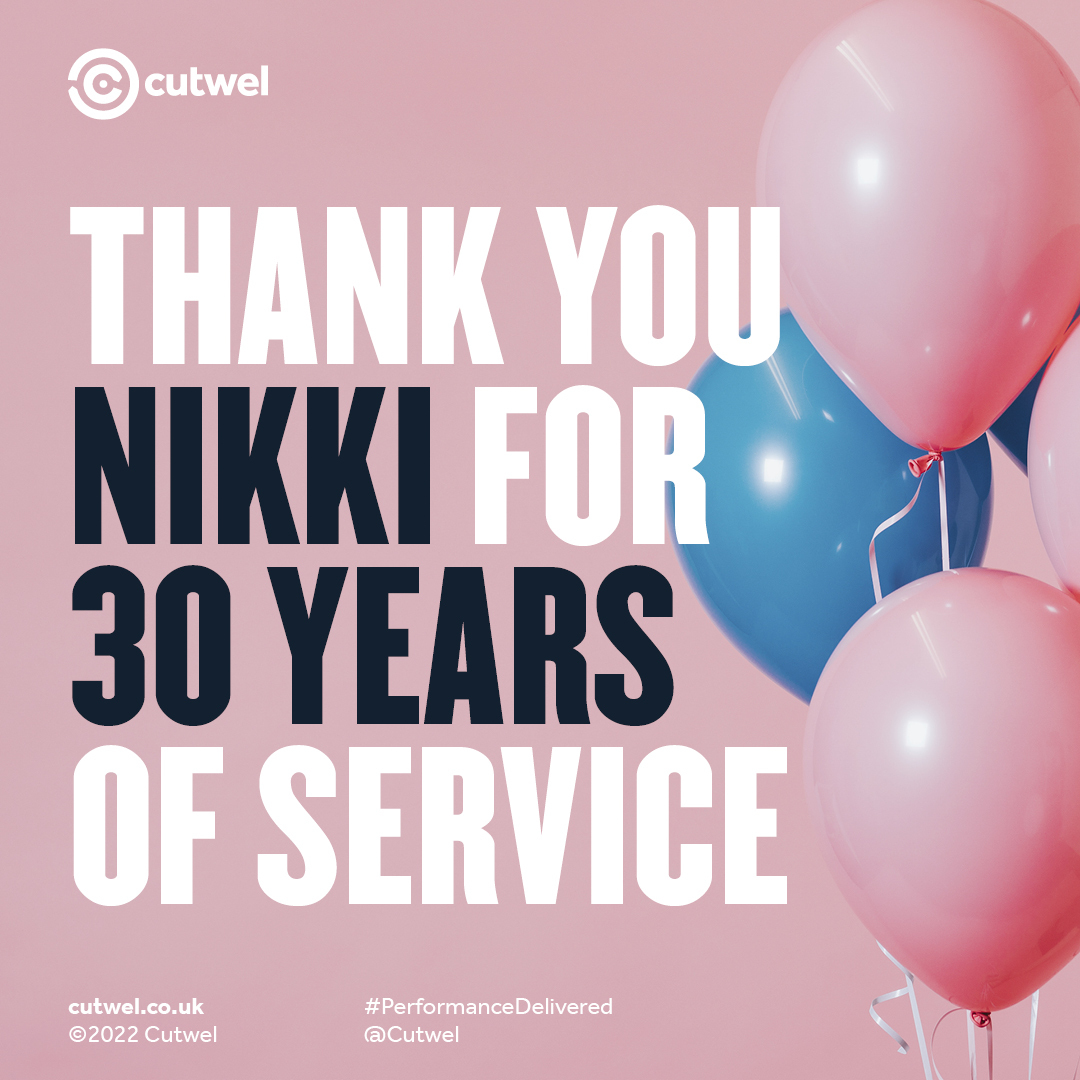 Cutwel's tweet image. This week we’re celebrating a phenomenal achievement by Cutwel’s longest serving team member…

Nikki Everitt, Senior Account Manager, is celebrating her 30th work anniversary at Cutwel! 🎉

#performancedelivered #workanniversary #30thanniversary
