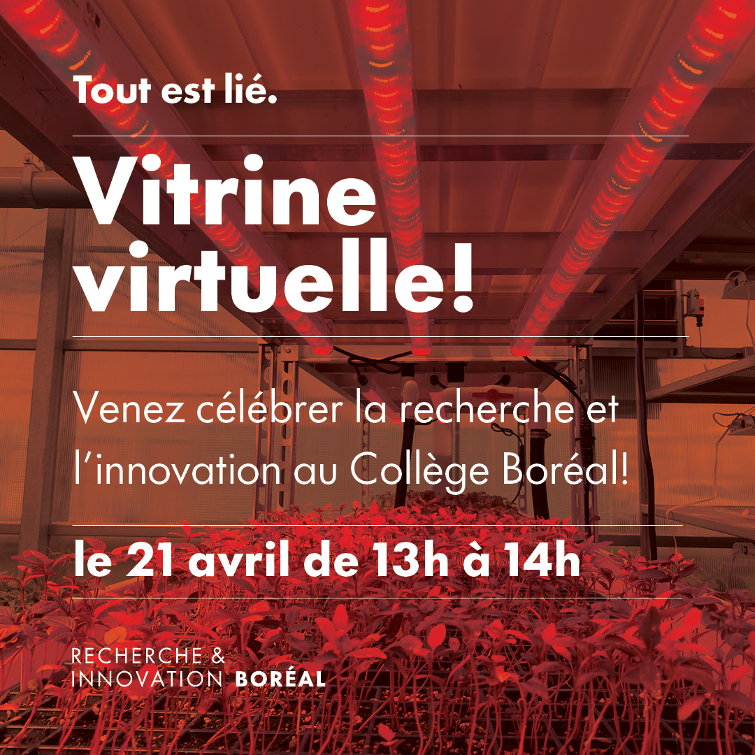collegeboreal's tweet image. Il y a 2 ans aujourd’hui, nous avons lancé Recherche &amp;amp; Innovation Boréal (RIB)! 

Rejoignez-nous le 21 avril de 13 h à 14 h pour découvrir nos activités de recherche et d’innovation pour l’année 2021-2022.

Inscrivez-vous d’ici le 7 avril : tinyurl.com/mr3837x8