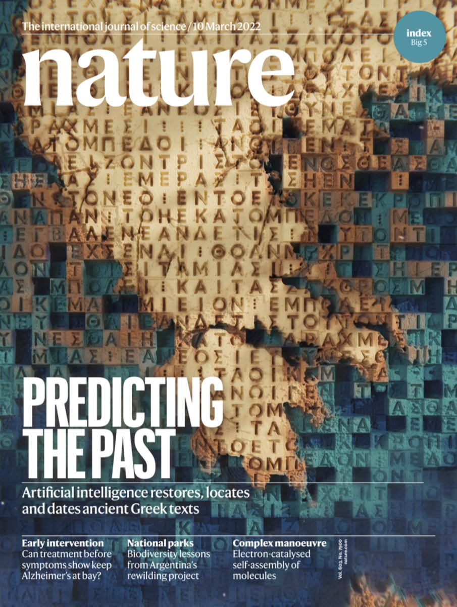 Thea Sommerschield (@tsommerschield) on Twitter photo On the cover of <a href="/Nature/">nature</a> today, our work ITHACA on restoring, locating and dating ancient texts using deep neural networks! So proud of our team <a href="/iassael/">Yannis Assael</a> <a href="/Sicilyepigraphy/">I.Sicily</a> <a href="/BrendanShilling/">Brendan Shillingford</a> <a href="/_Mahyar_/">Mahyar</a> <a href="/NandoDF/">Nando de Freitas</a> <a href="/ionandrou/">Ion Androutsopoulos</a> @itpavlopoulos & all our collaborators On the cover of <a href="/Nature/">nature</a> today, our work ITHACA on restoring, locating and dating ancient texts using deep neural networks! So proud of our team <a href="/iassael/">Yannis Assael</a> <a href="/Sicilyepigraphy/">I.Sicily</a> <a href="/BrendanShilling/">Brendan Shillingford</a> <a href="/_Mahyar_/">Mahyar</a> <a href="/NandoDF/">Nando de Freitas</a> <a href="/ionandrou/">Ion Androutsopoulos</a> @itpavlopoulos & all our collaborators
