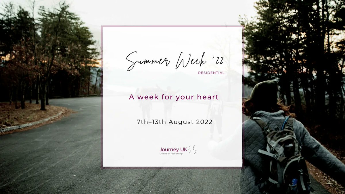 journey_uk_'s tweet photo. βοΈ SUMMER WEEK '22! βοΈ
A Week for Your Heart: 7thβ13th August 2022
We are taking applications for our Summer Week (annual residential event near London)! Apply now via our website: https://t.co/HjxoM6IKkZ
#journeyuk #createdforrelationship https://t.co/0J1wG4rW58