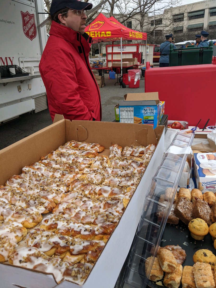 SalvationArmyMA's tweet photo. The Salvation Army Emergency Disaster Services Team was on the scene this morning, serving law enforcement food and hydration before the funeral of @MassStatePolice Trooper Tamar Bucci.  Our thoughts and prayers go out to Trooper Bucci’s family and to the #MAStatePolice. https://t.co/RcrNYnjLTh