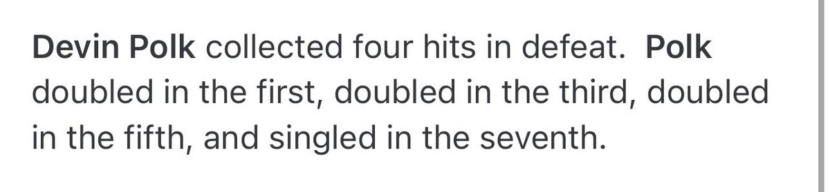 DevinPolk14's tweet photo. .583 avg after first 8 games. 8 2B / 6 1B / 6RBI / 7 R
@FlatgroundBats @PBR_Louisiana https://t.co/LKl7EYwz6o