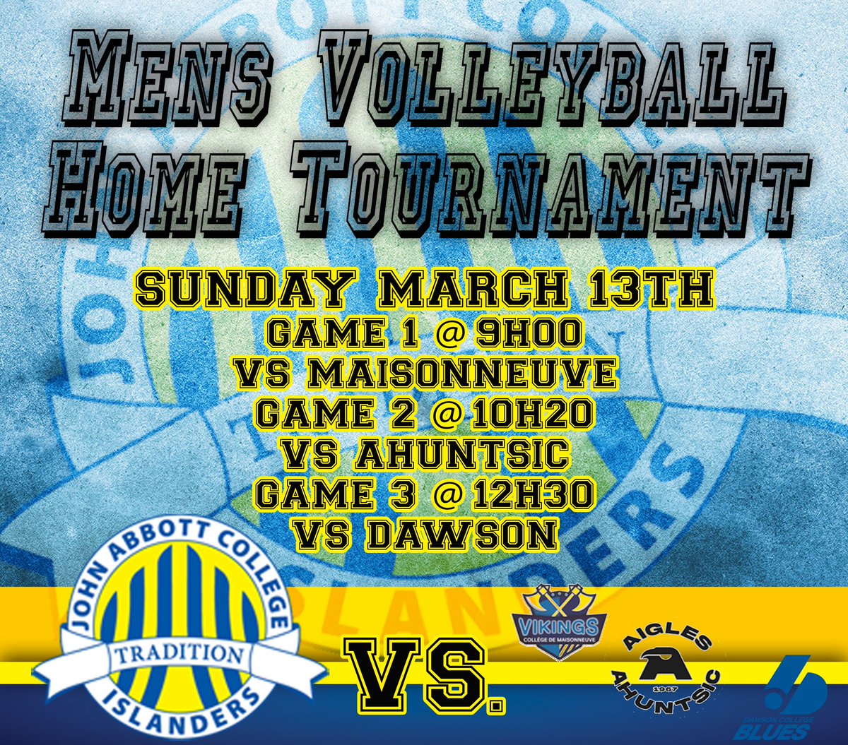 AbbottIslanders's tweet photo. Weekend of Volleyball Tournaments: 
***don't forget about the time change Saturday night*** https://t.co/zLx85ql4je