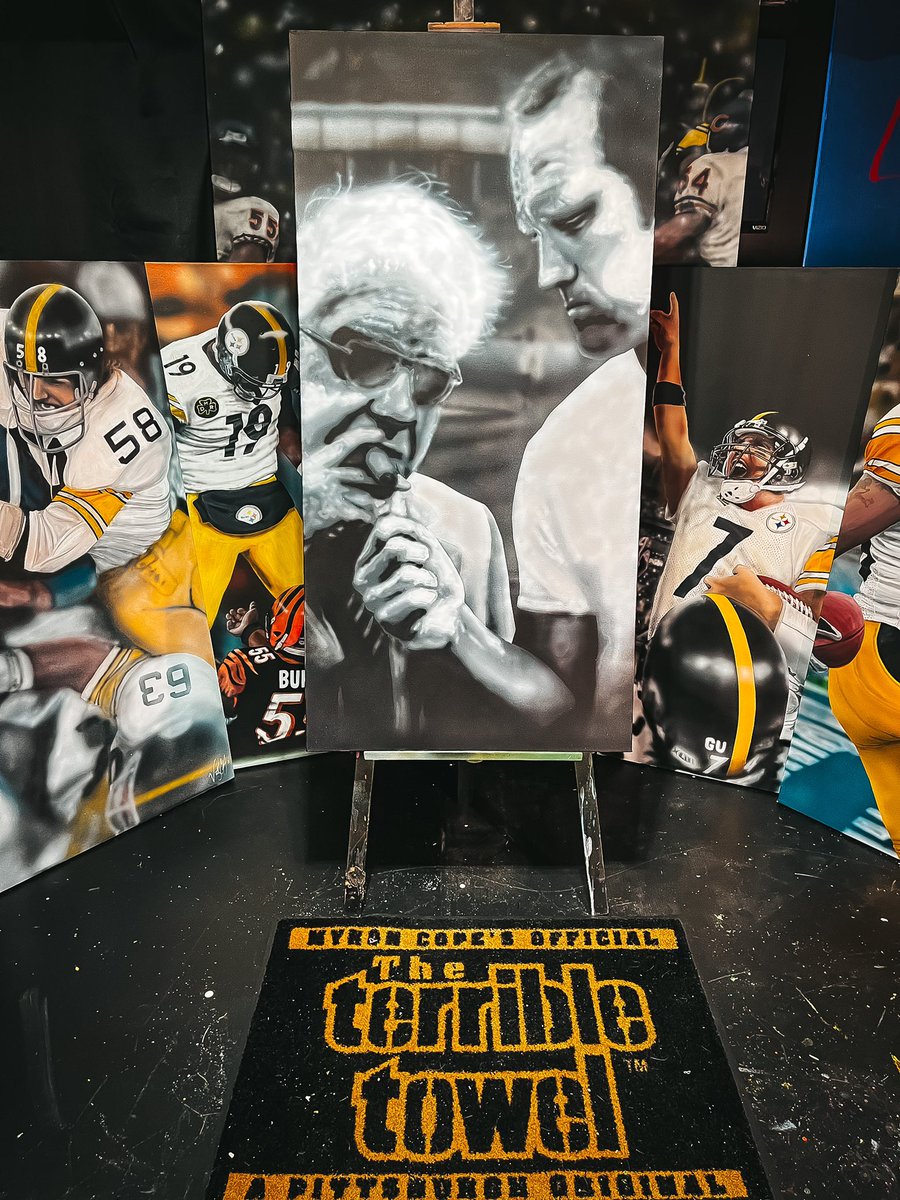 vc2art's tweet photo. Todays piece is this 24"x48" of Terry Bradshaw and Art Rooney and is number 6 out of 7 for this series.🔥🔥

https://t.co/ctJ4YkvL0g 👉 Art For You Club

#SteelersNation #Pittsburgh https://t.co/GSsv4IDu56