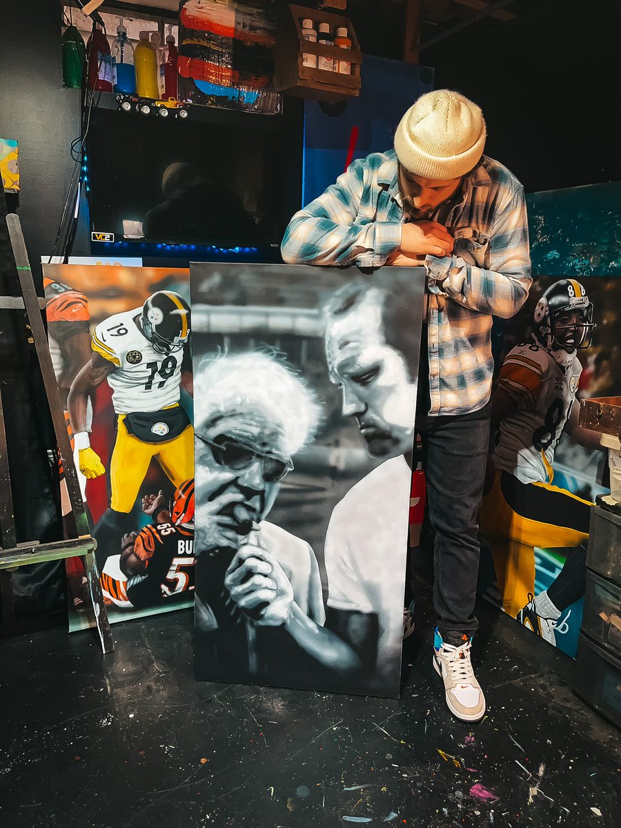 vc2art's tweet photo. Todays piece is this 24"x48" of Terry Bradshaw and Art Rooney and is number 6 out of 7 for this series.🔥🔥

https://t.co/ctJ4YkvL0g 👉 Art For You Club

#SteelersNation #Pittsburgh https://t.co/GSsv4IDu56