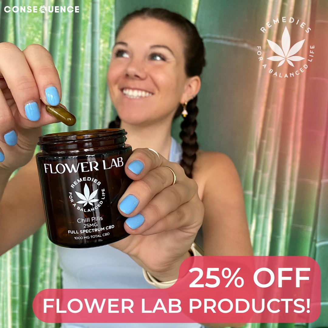 ConsequenceShop's tweet photo. We're celebrating #WomensMonth with 25% off our Flower Lab collection! Shop here for the ultimate relaxation products and more: https://t.co/QYrnAmAPQA https://t.co/Hrbk9iVEG8