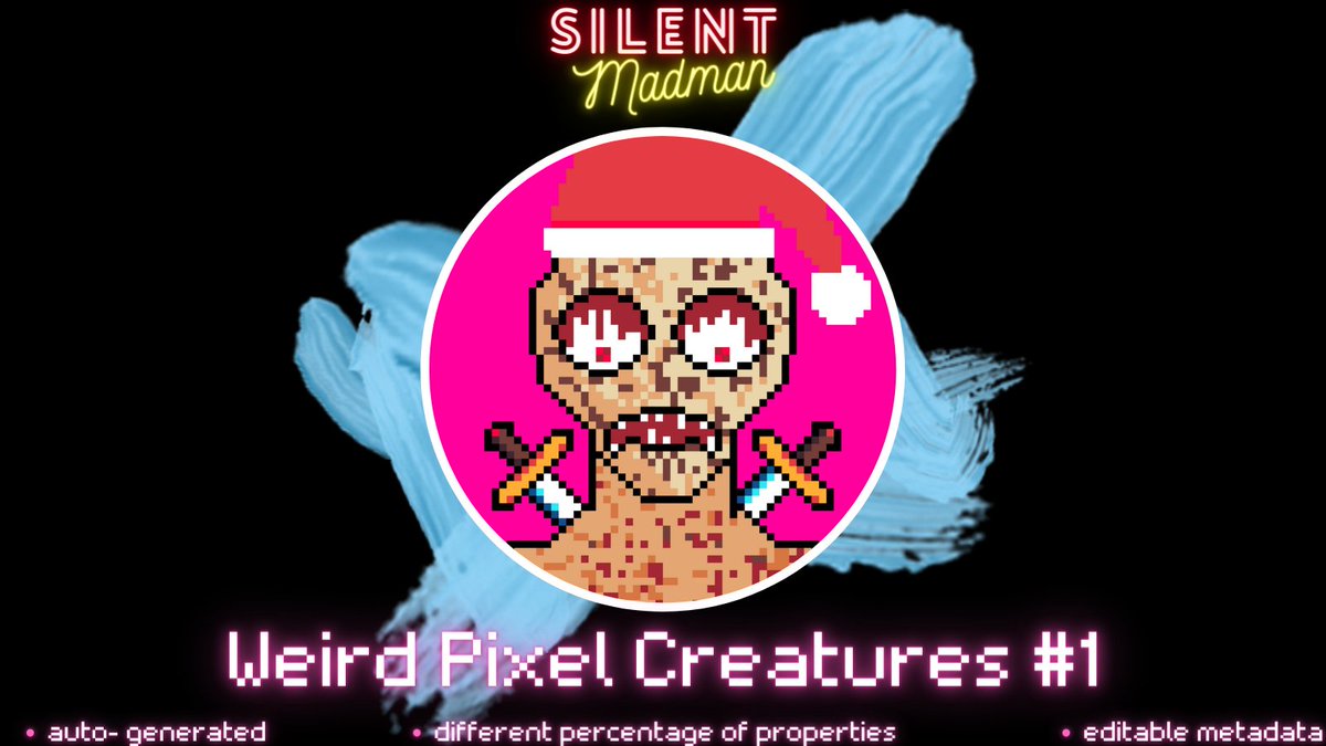 The first NFT-Collection "Weird Pixel Creatures" of the digital Artist "SilentMadman" is now available for Sale on OpenSea.
++
#NFT #NFTs #NFTCommunity #NFTGame #blockchain #PolygonNFT #digitalart #collection #NFTCollection #NFTcollectibles #art #digital #DigitalArtist #NFTartist