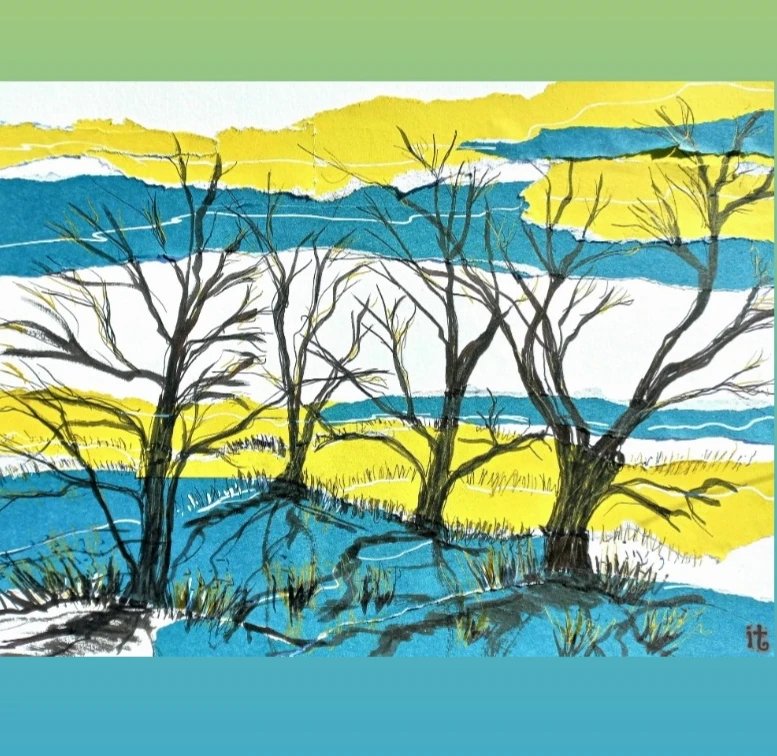 iterpstr's tweet photo. Collagewerk & Brushpen op de Terletseheide💛 Ook nog eens "toevallig " in de Oekraïne kleuren 🇺🇦
#terlet #terletseheide #arnhem #collage #Oekraïne #geelblauw https://t.co/O1F3aOEXR4