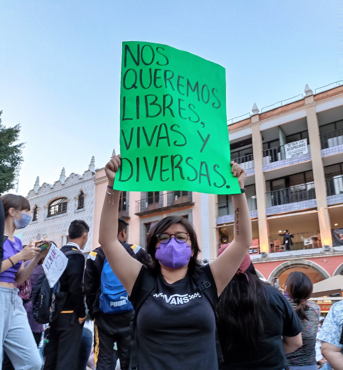 Porque hoy y siempre nos queremos ¡LIBRES, VIVAS y DIVERSAS! 
💜💚🏳️‍🌈🏳️‍⚧️

#8M2022
#MujeresDiversas
#8MPuebla