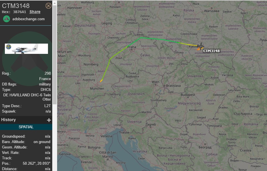 Laurent_Le_Bloa's tweet photo. #GAM56 French SOF DHC6 #CTM3148 from #Munchen to #Katowice #Poland 
#RussiaUkraina conflict 
@maleshov @Defense137 https://t.co/fdLV23X1HP