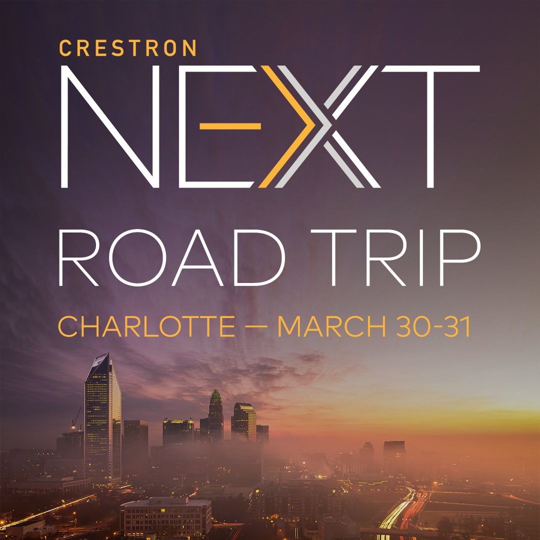 The Crestron Next Road Trip is coming to Charlotte, NC March 30th – 31st. Stop by to see the latest office and home solutions, meet with local reps, and join our exclusive sessions. 

Register now! ow.ly/kSkm50IffUq