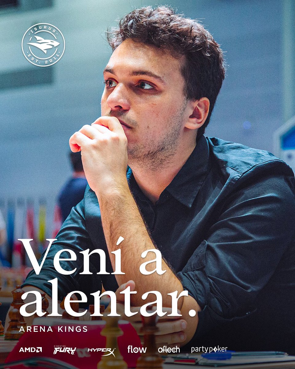 teamisurus's tweet photo. #ISGCHESS
¡YA ESTÁ JUGANDO ALAN!
Comenzó una nueva semana de Arena Kings y puedes seguir el progreso de @alan_pichot1 en su transmisión. 💙
👉 https://t.co/sWSwucYrAg
#GoISG 🦈 https://t.co/n7xYPq4dDx
