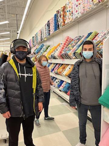 Learning literacy through service to our community. Making these fabrics into blankets for the VA Hospital. #d128DARING