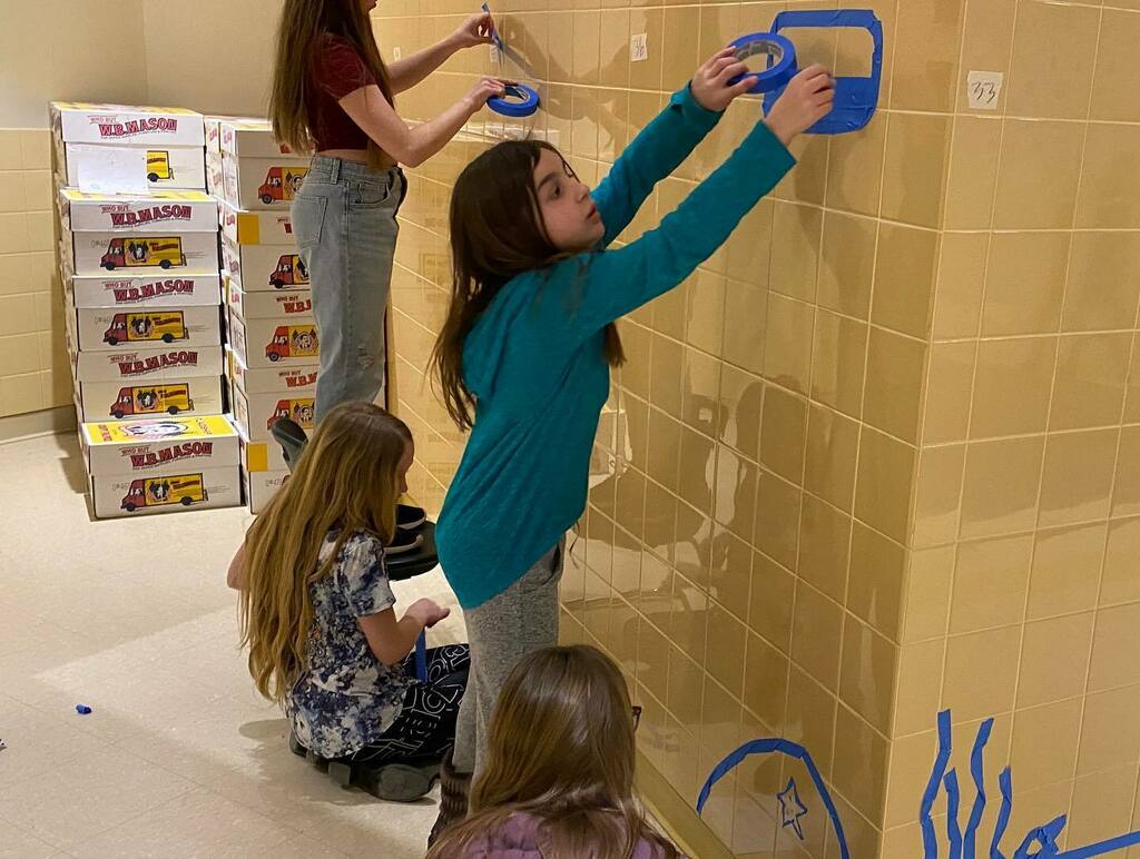 principal_north's tweet photo. Lots of fun today during special specials. Tape murals, building in tech, and a combined gym/music lesson! #HereATjrb https://t.co/vSYRSnGfZA https://t.co/NX9eFjwmWW