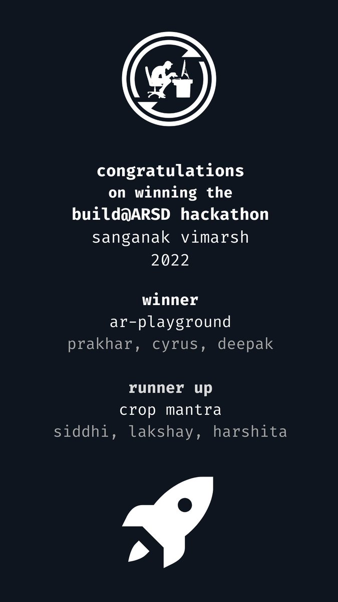 techathonarsd's tweet photo. Congratulations to the winners of the build@ARSD #hackathon! https://t.co/5glTBVmsph
