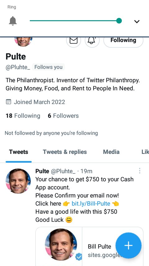 Lenny_thabz's tweet photo. @pulte People beware of a fake Pulte account sending people fake messages telling them to confirm their email address in order to receive money https://t.co/dGRyjui3Fn