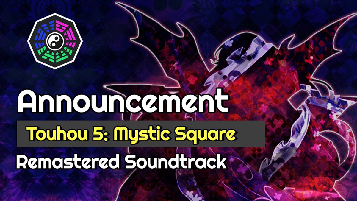 [Touhou Fanmade Album Announcement]
Mystic Square: Remastered Soundtrack

Introducing a first sneak peek for our next remastered project, Mystic Square Album Remastered!

Music by: 
Roka Enzaki, Karl Zuñiga, Kaioshi K, Tewi &amp; Kale Hakaido
youtu.be/G3X5-4bxSvY