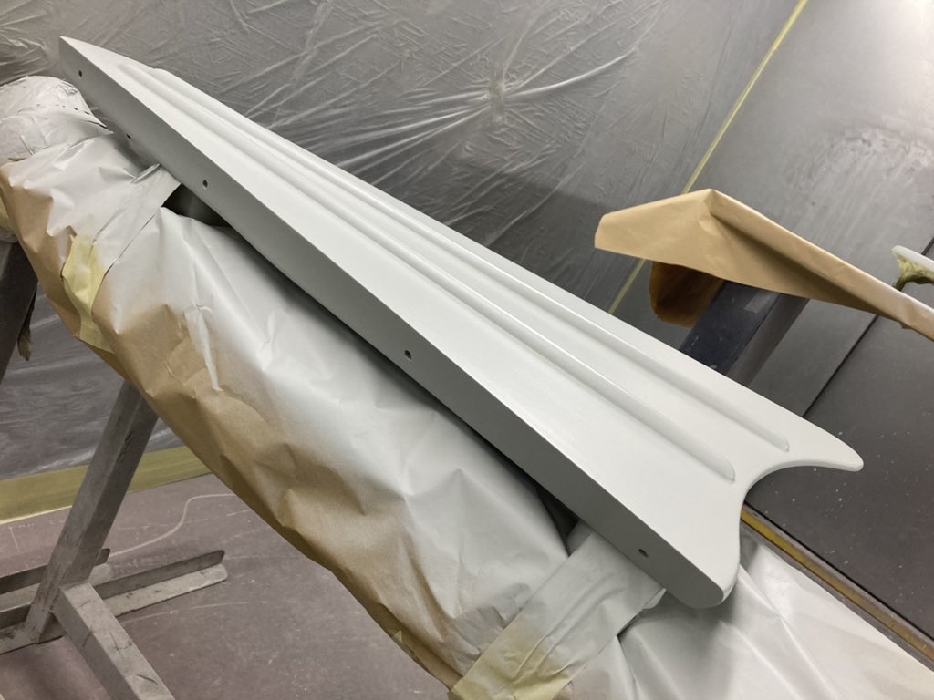 classiccarguru1's tweet photo. This afternoon the #Imagineered https://t.co/902MLRnJlh splash/mudguard winglet bucks have had a coat of high build primer
They will be prepared &amp; painted here @DowsettsCars with all the care we give our composite restorations to produce flawless surfaces ready for mould making😎 https://t.co/cyeSb3itMw