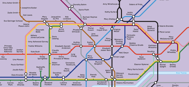 #City of #Women #London. A new map of the London Tube highlights the women who shaped the city. By authors Reni Eddo-Lodge and Rebecca Solnit, who worked with Emma Watson to create a visual homage to the women who shaped British history and culture.
cityofwomenlondon.org