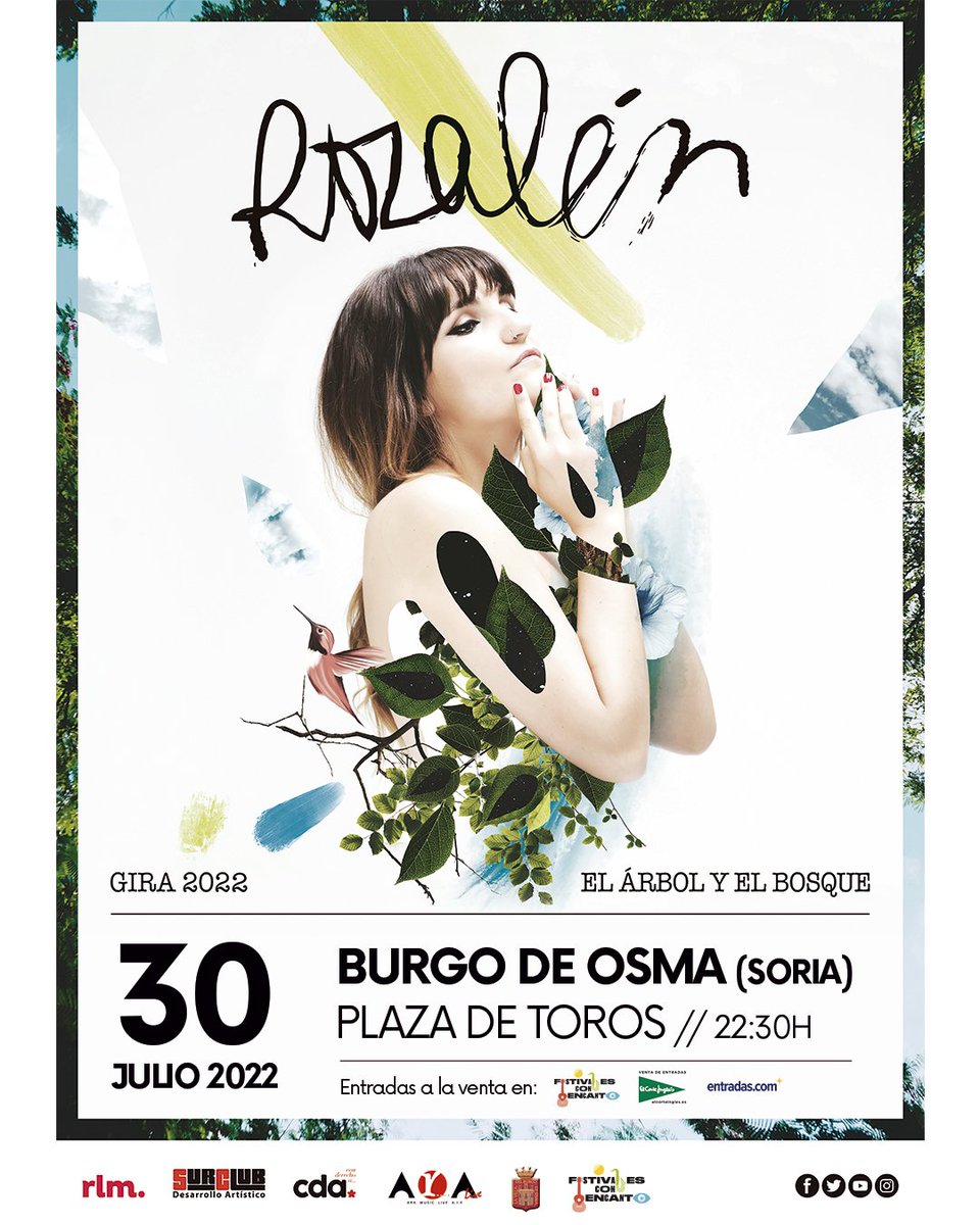 📢 🅁🄾🅉🄰🄻🄴🄽 estará con nosotros el próximo 🗓️ 30 de julio en la plaza de toros de El Burgo de Osma para presentar su tour #ElÁrbolYElBosque 

¡Estamos contando los días para #verano! ☀️🎶

#Rozalen #music #conciertoendirecto #Soria #ElBurgoDeOsma
