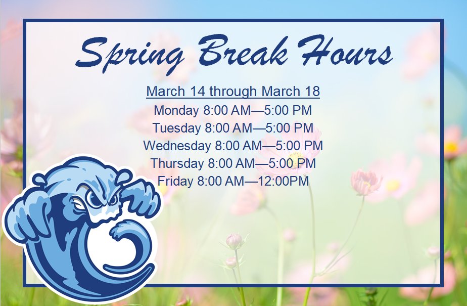 LCCBookstore's tweet photo. Don’t forget our hours are different for Spring Break! Do you have any fun plans for the week?
.
.
#springbreak #LCCbookstore #collegebookstore #college https://t.co/qFAnRqF3oM
