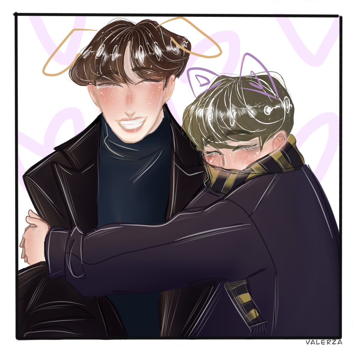 ♡happy pup and kitty♡
#yunho #san #ateez #ateezart 
commission for <a href="/sanidal1007/">lunalisa 🏴‍☠️🌙киберпиратка🛰️</a>