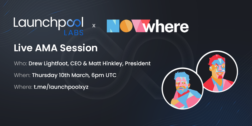 #LPOOLers, are you ready for another AMA session❓

🎙️Join us Thu 10th Mar at 6pm UTC, for an AMA with CEO <a href="/Drew_Lightfoot/">Drew Lightfoot</a> &amp; President <a href="/MattHinkley9/">M@</a> of <a href="/NOWwhereart/">NOWwhere</a> as we discuss recent project updates and answer Community questions

#AMA #nftart 🖼️
#NFTCommmunity
#beyourownVC💰